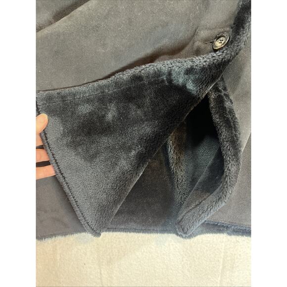 Jones New York Coat Women’s Medium Black Faux Suede & Faux Fur Trim Jacket - Picture 9 of 14